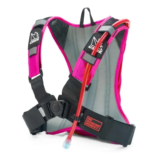 USWE Outlander 2L Hydration Pack in race pink. Available at Riverbound Sports in Tempe, Arizona.