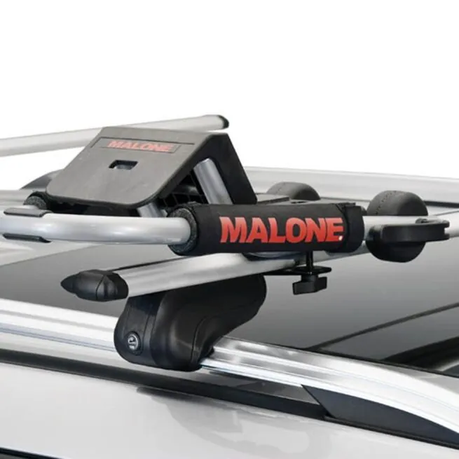 Malone Auto Racks Downloader J Rack Kit in the down position. Available at Riverbound Sports paddle Company in Tempe, Arizona.