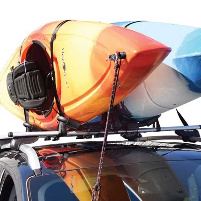 Malone Folding 5 Watercraft Transportation System with 2 kayaks. Available at Riverbound Sports Paddle Company in Tempe, Arizona.