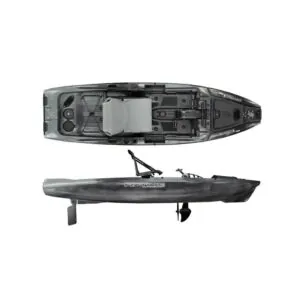 Native Watercraft Titan X 10.5 Propel fishing kayak in grey goose color split view. Available at Riverbound Sports Paddle Company in Tempe, Arizona.
