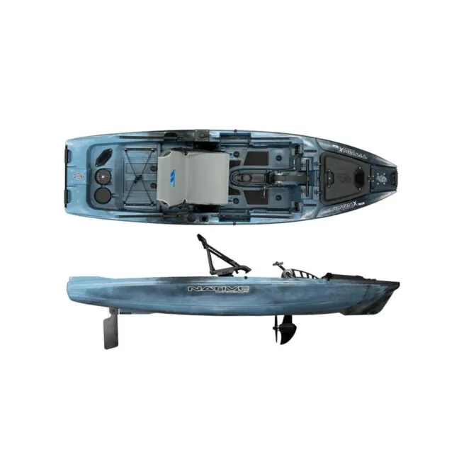 Native Watercraft Titan X 10.5 Propel fishing kayak in wavestrike color split view. Available at Riverbound Sports Paddle Company in Tempe, Arizona.
