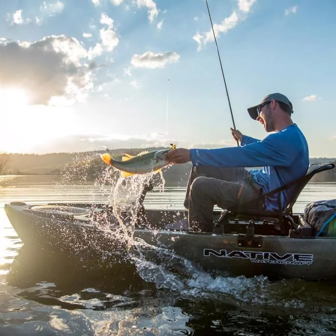 Fishing from the Native Watercraft Titan Propel 10.5 kayak. Available at Riverbound Sports Paddle Company in Tempe, Arizona.