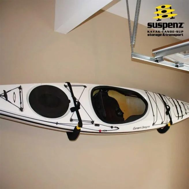 Suspenz EZ Rack Kayak storage. Available at Riverbound Sports in Tempe, Arizona.