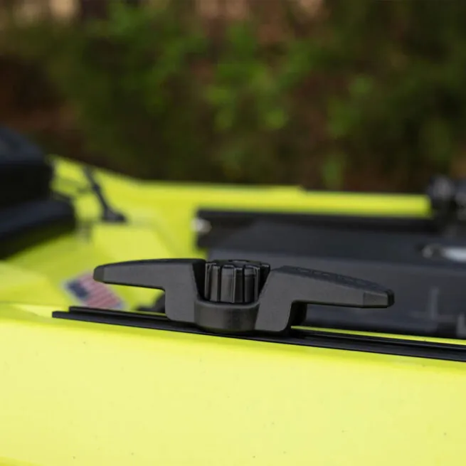 Black YakAttack GT Cleat XL gear mount on kayak. Available at Riverbound Sports in Tempe, Arizona.