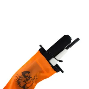 Orange YakAttack fishing flag bag. Available at Riverbound Sports in Tempe, Arizona.