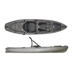 Grey sit-on-top Native Falcon 11 fishing kayak. Riverbound Sports Paddle Company in Tempe, Arizona.