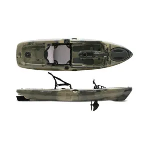 Native Watercraft Slayer 10 Propel fishing kayak in hidden oak color split view. Available at Riverbound Sports Paddle Company in Tempe, Arizona.