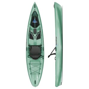 Liquidlogic Kiawah 12 kayak from top and side view in sage color at Riverbound Sports.
