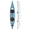 Slate blue tandem kayak by Hurricane Kayak'sside and top image at Riverbound Sports