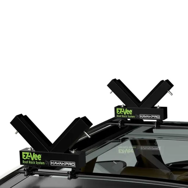 EZVee Type 1 Outrigger Ama roof rack system on carat Riverbound Sports