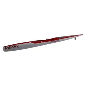 Red and white Kai Wa'a Vega Arc Surf Ski by Ozone at Riverbound Sports.
