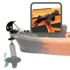 NuCanoe Unlimited Foot Steering split image. Available at Riverbound Sports in Tempe, Arizona.