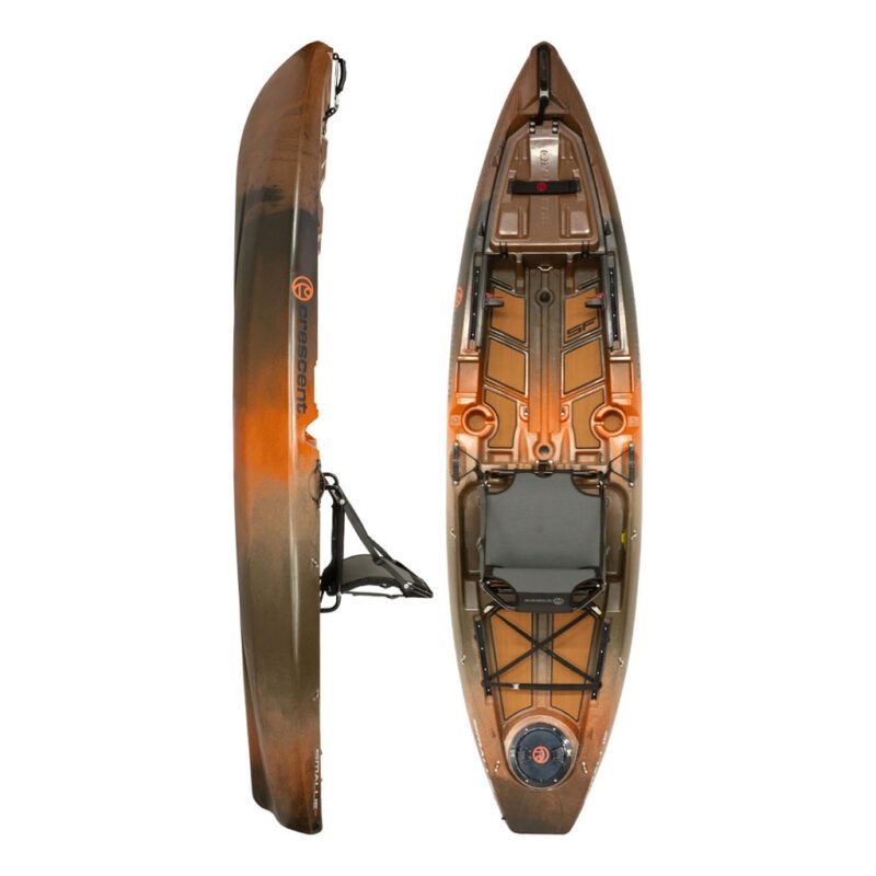 The Crescent Kayak Smallie in timber color at Riverbound Sports.