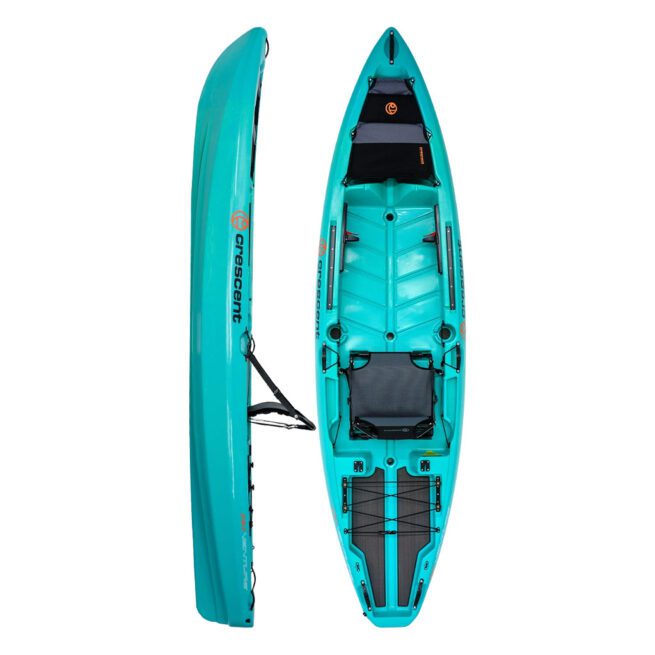 Crescent Kayaks CK1 fishing and recreational kayak in emerald coast color at Riverbound Sports.