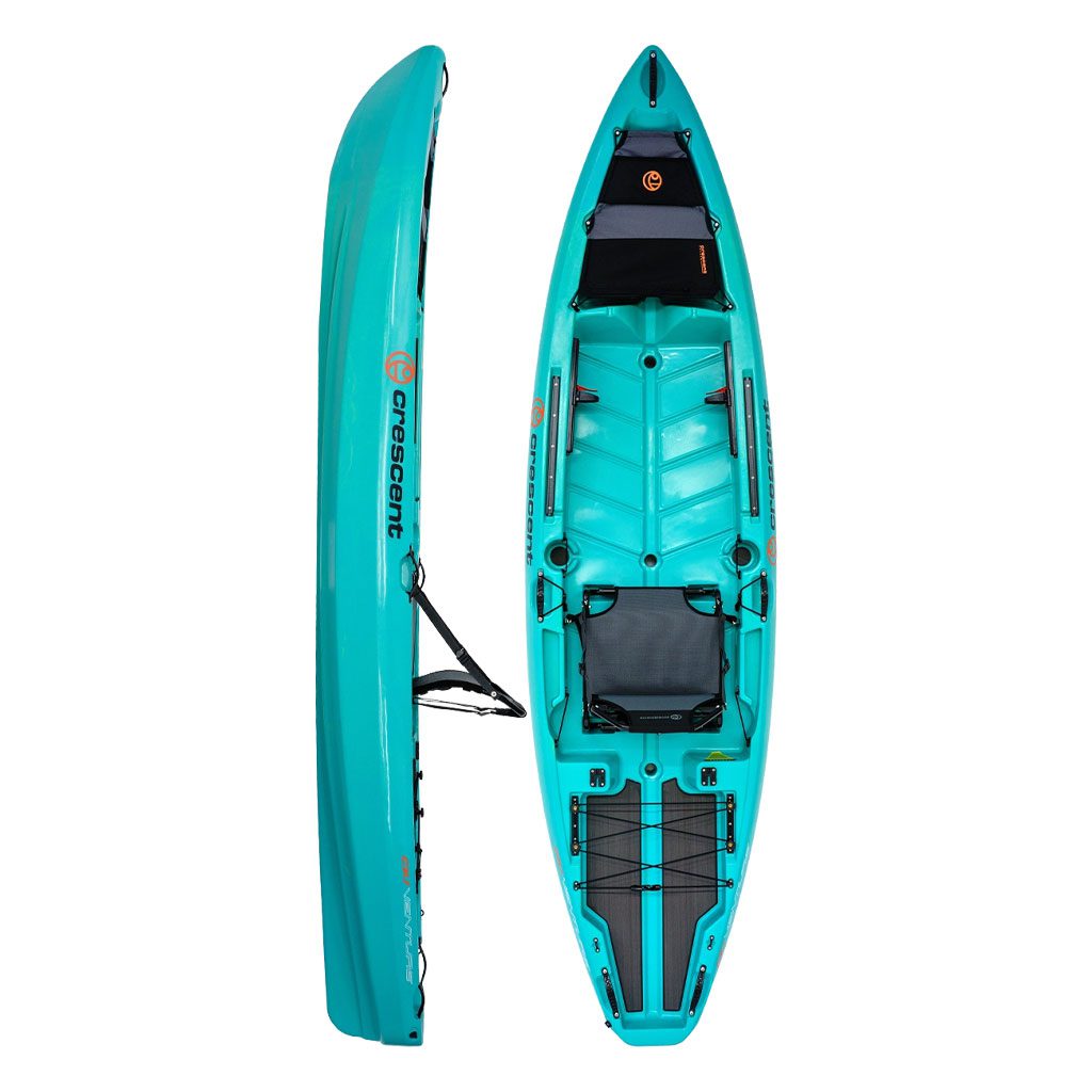 Crescent Kayaks CK1 fishing and recreational kayak in emerald coast color at Riverbound Sports.