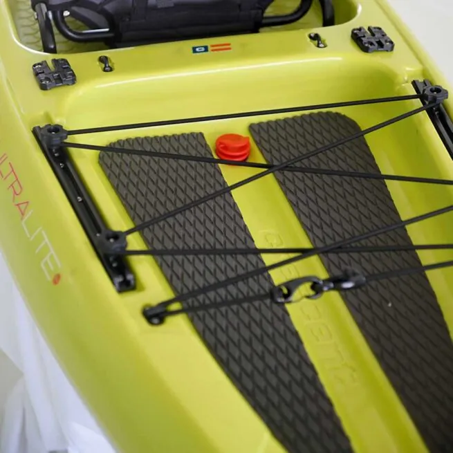 Crescent Kayaks UltrLite Kayaks tankwell storage. Available at Riverbound Sports.