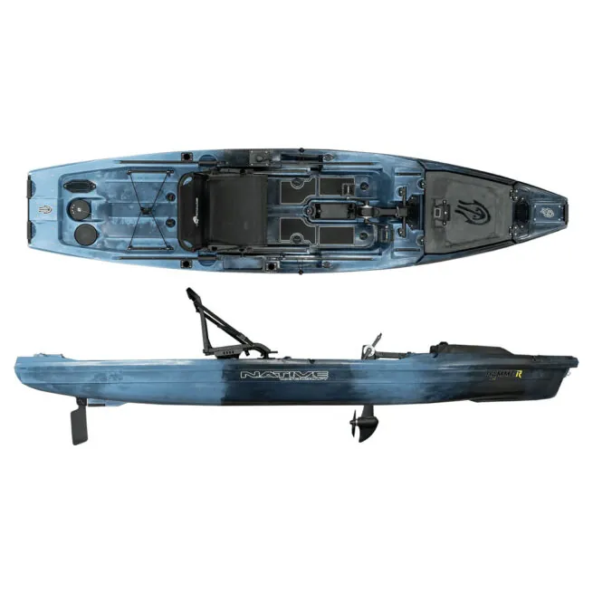 The Native Watercraft Hammer fishing kayak in wavestrike color split image at Riverbound Sports.