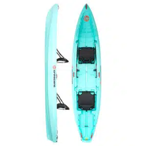 Crescent Crew Tandem Kayak in seafoam color is available at Riverbound Sports in Tempe, Arizona.