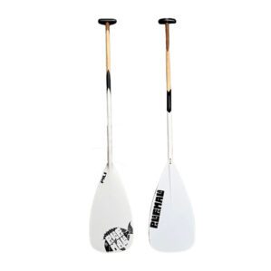Palafamala Pili outrigger paddle in white at Riverbound Sports