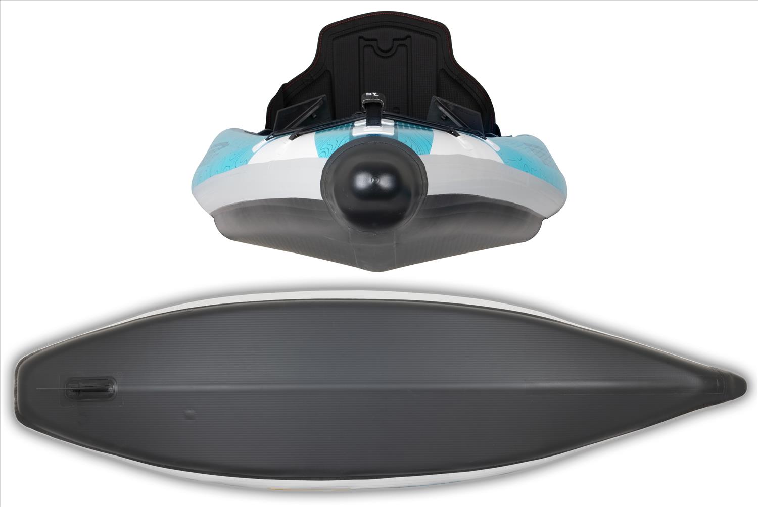 The Sea Eagle EZLite10 Inflatable Kayaks V-bottom design.