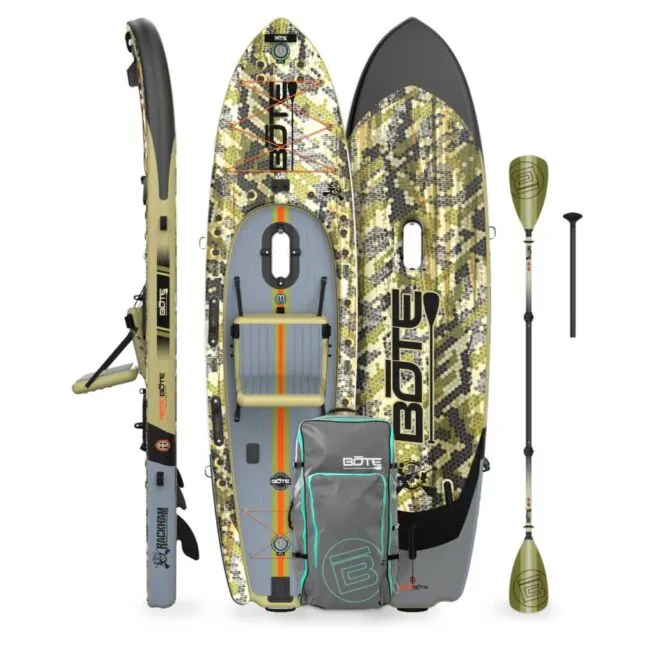 Bote Boards Rackham verge camo SUP package at Riverbound Sports