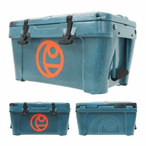 Crescent Kayaks Cooler in Nor'eastern color showing 3 sides at Riverbound Sports.