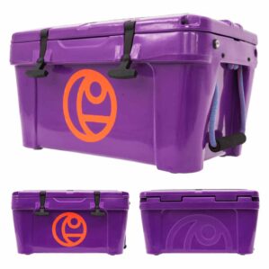Crescent Kayaks Cooler in purple color showing 3 sides at Riverbound Sports.
