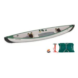 Sea Eagle TC16 Inflatable Canoe Basic Package. Including Canoe, bag, and pump at Riverbound Sports.