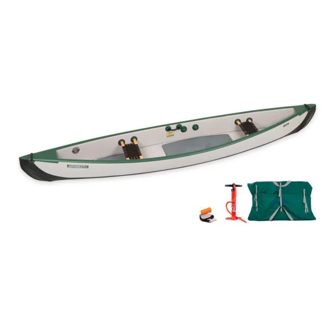 Sea Eagle TC16 Inflatable Canoe Basic Package. Including Canoe, bag, and pump at Riverbound Sports.