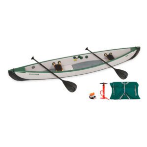 Sea Eagle TC16 Inflatable Canoe Basic Package. Including Canoe, paddles, bag, and pump at Riverbound Sports.