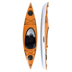 Eddyline Kayaks Sky 100 split side and top in mango at Riverbound Sports