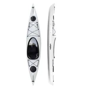 Eddyline Kayaks Sky 120 split side and top in white at Riverbound Sports