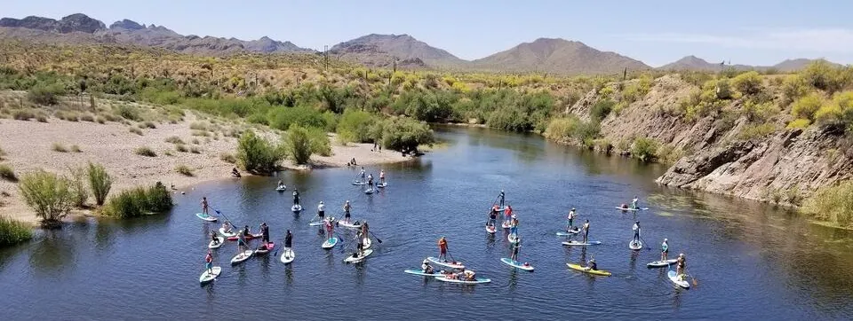 Paddling the Salt River with Riverbound Sports in Mesa, Arizona.