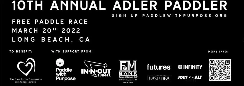 10th Annual Adler Paddler SUP Race in Long Beach, CA March 20th 2022. Join Riverbound Sports.